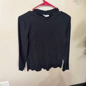 Maurices Black Ribbed Long Sleeve Tee